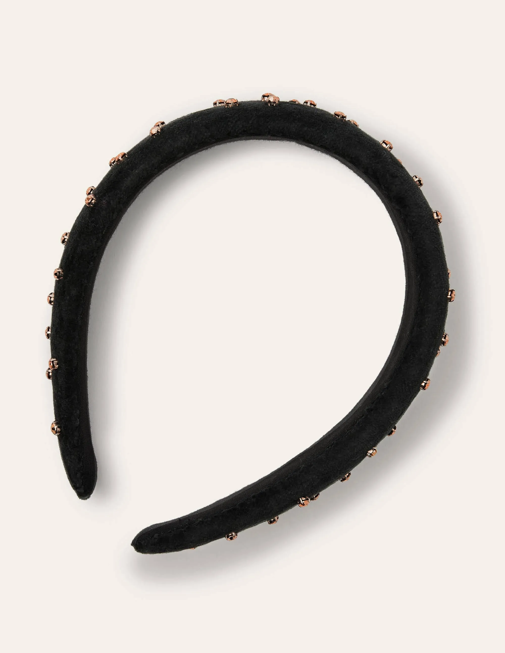 Jewelled Headband-Black/Gold Jewels