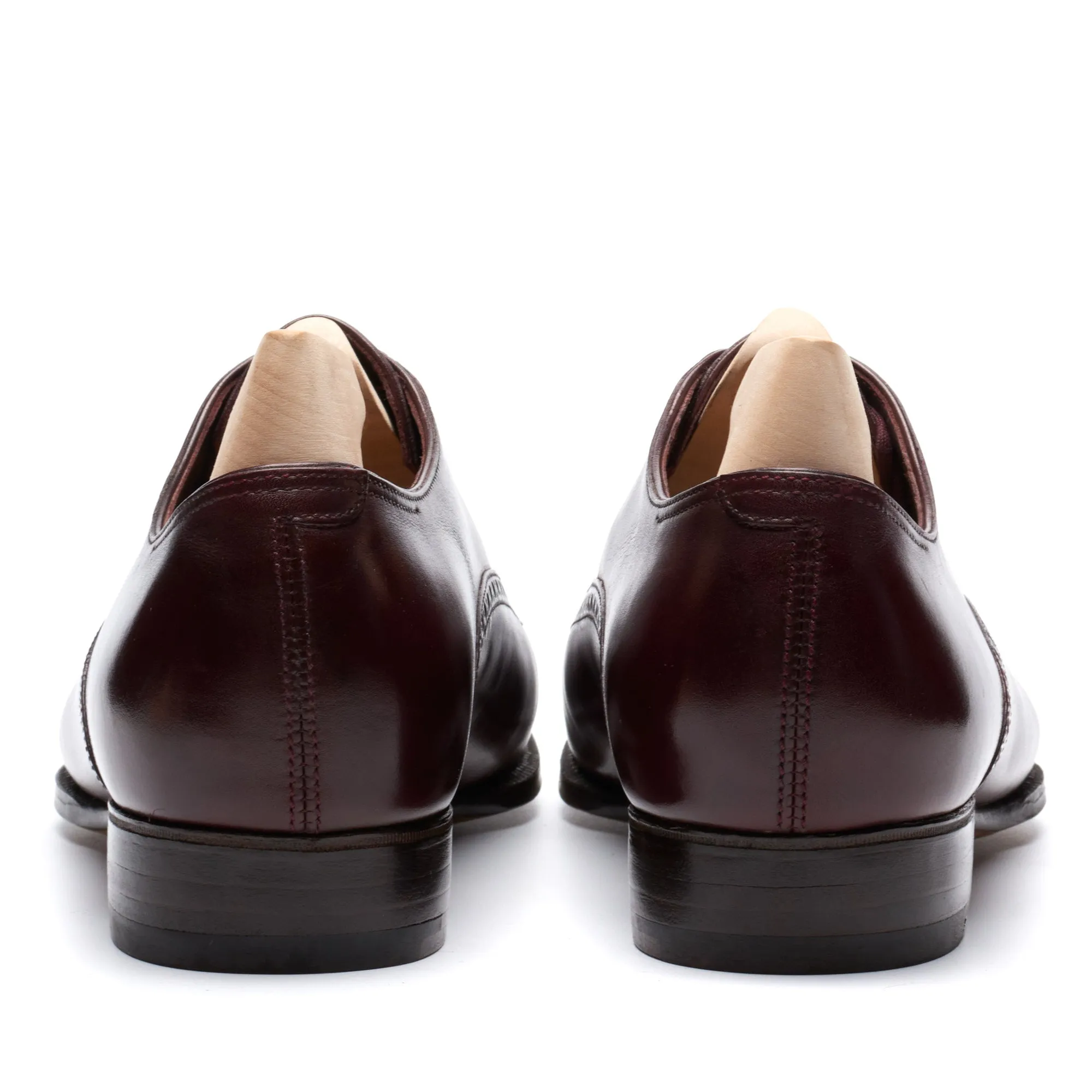 JOHN LOBB Paris Bespoke Dark Cherry Leather Oxford Shoes 7.5D US 8.5 NEW