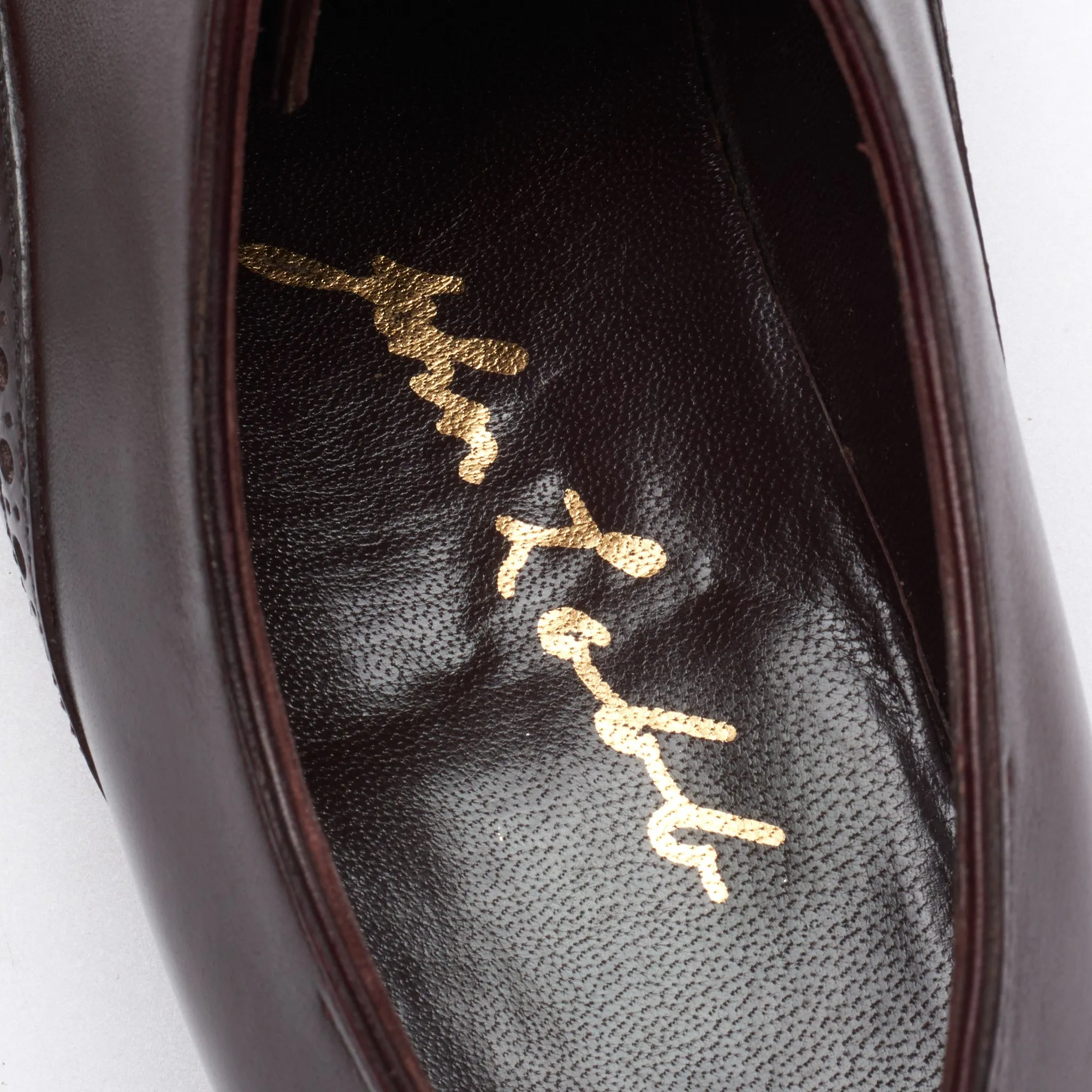 JOHN LOBB Paris Bespoke Dark Cherry Leather Oxford Shoes 7.5D US 8.5 NEW