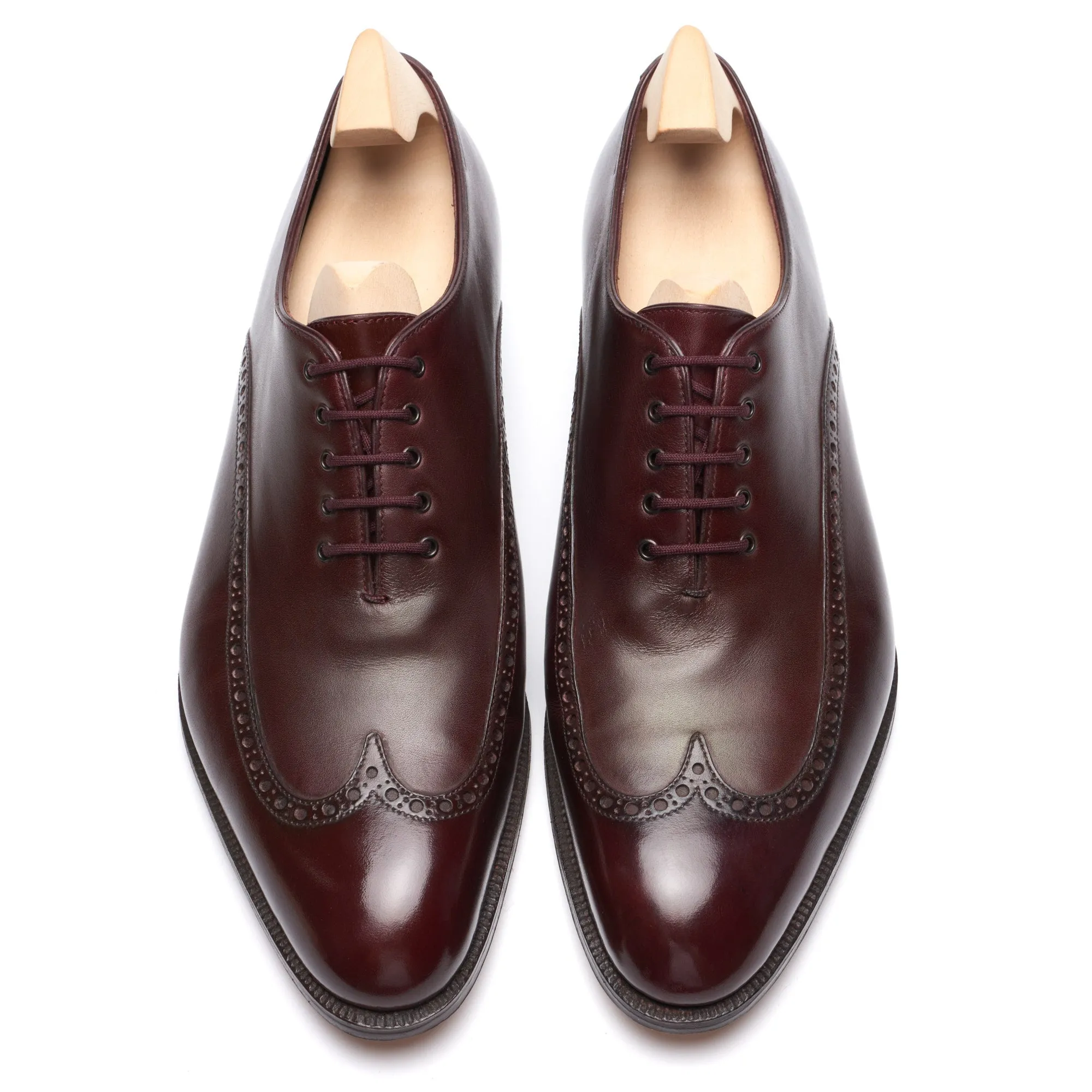 JOHN LOBB Paris Bespoke Dark Cherry Leather Oxford Shoes 7.5D US 8.5 NEW