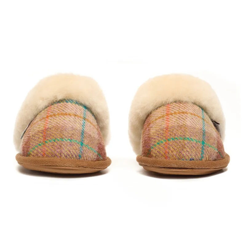 Kate - Harris Tweed Mule - Sand / Honey Check