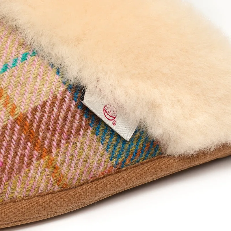 Kate - Harris Tweed Mule - Sand / Honey Check