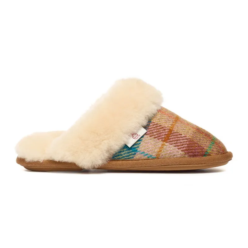 Kate - Harris Tweed Mule - Sand / Honey Check