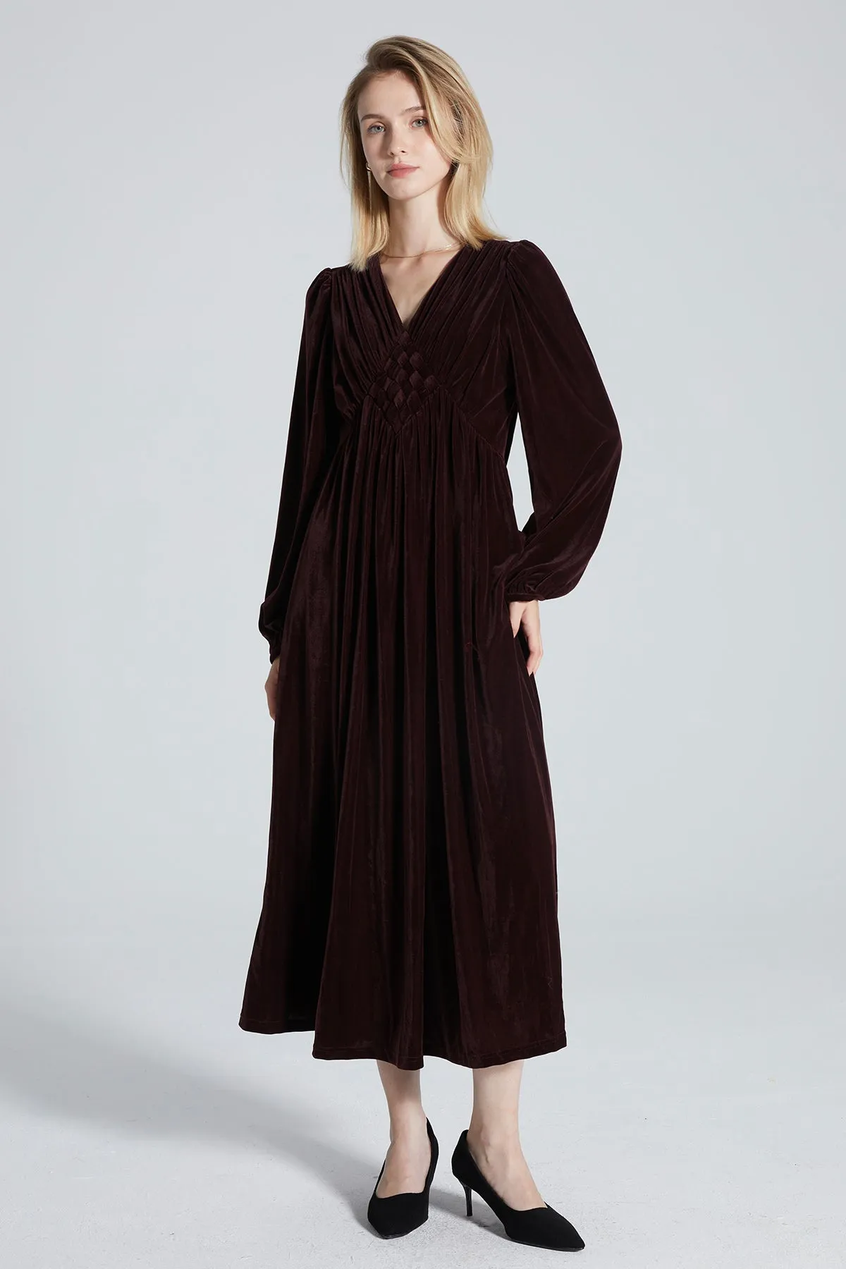 Meghan V-Neck Woven Dress