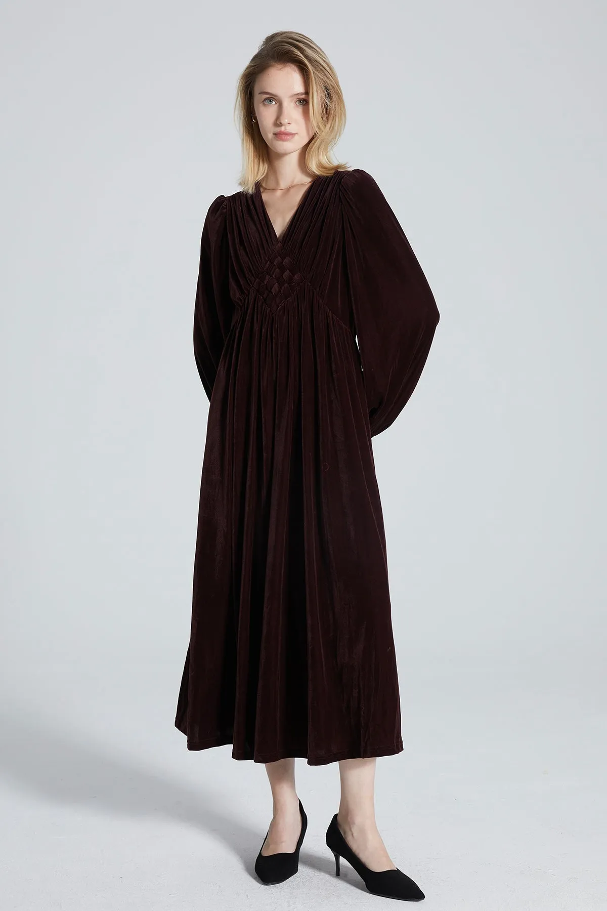 Meghan V-Neck Woven Dress