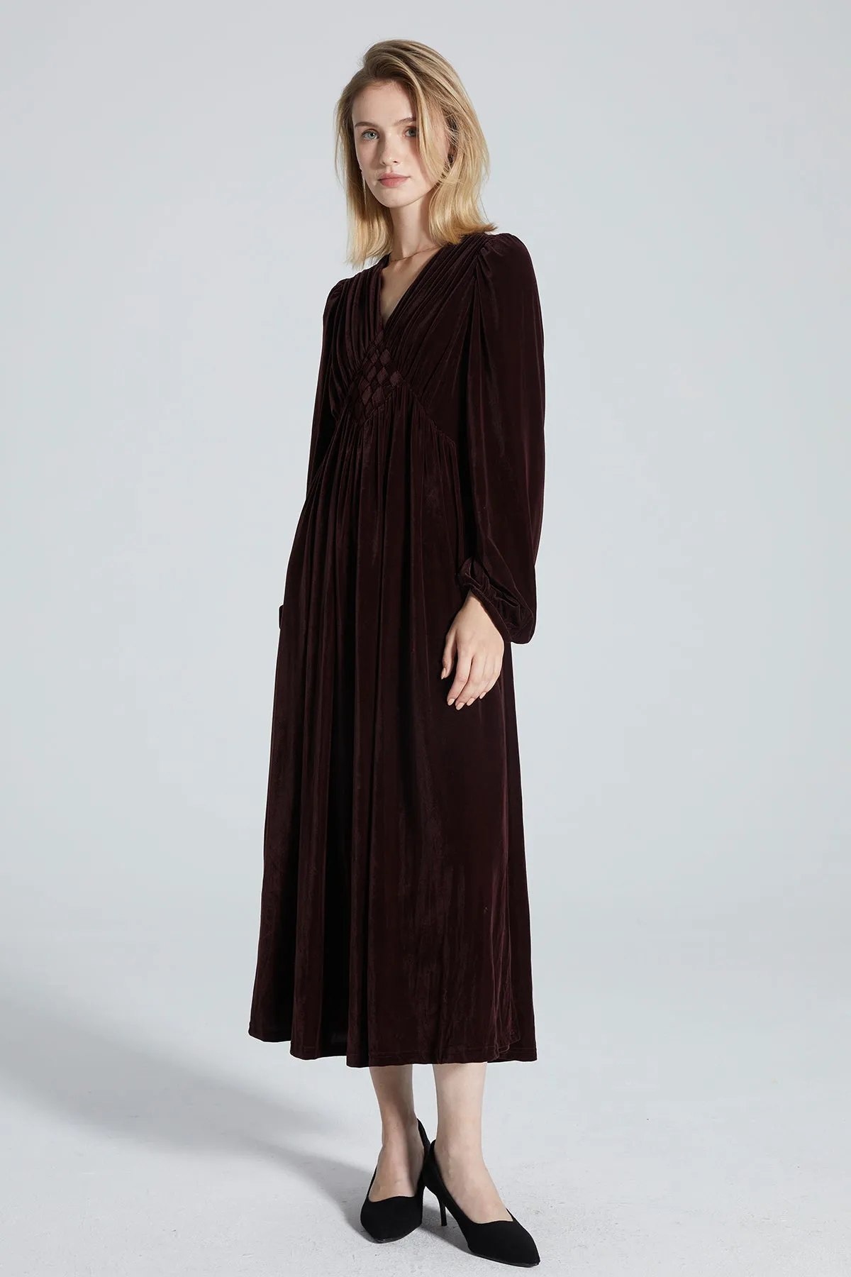 Meghan V-Neck Woven Dress
