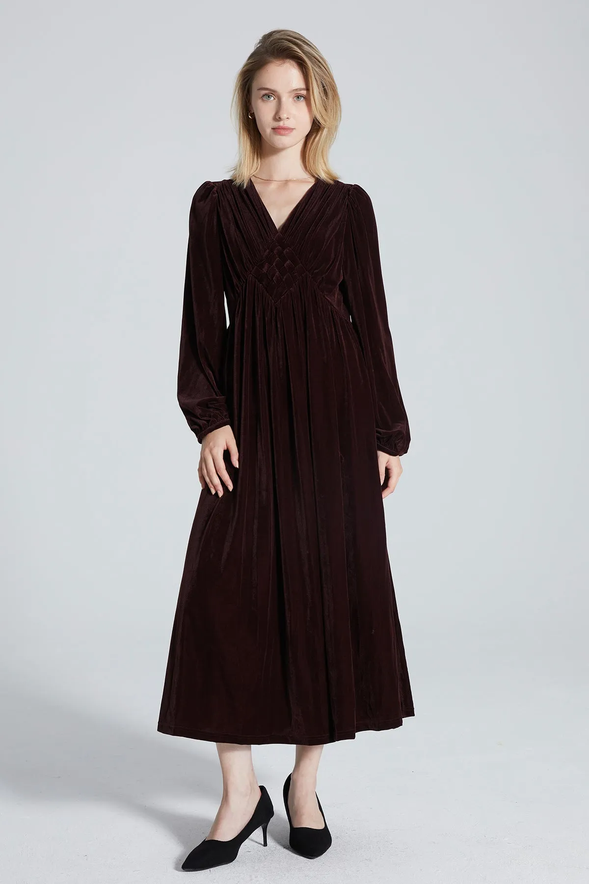 Meghan V-Neck Woven Dress