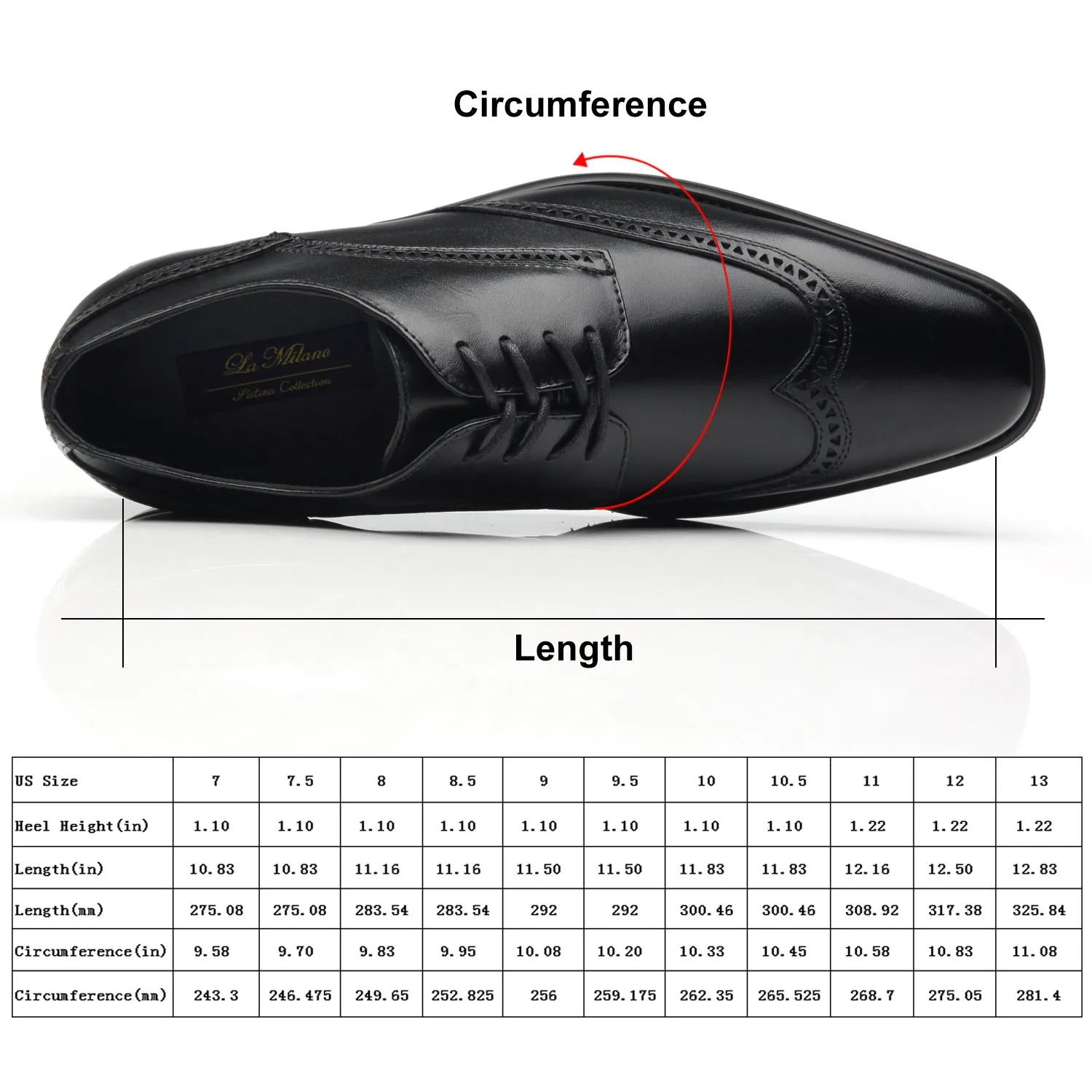 Men Dress Shoes Lace Up Oxford Classic Plain Toe Modern Formal Leather Shoes-Black