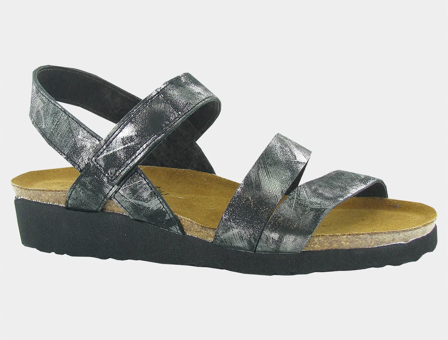 Naot Womens Kayla Metallic Onyx Leather