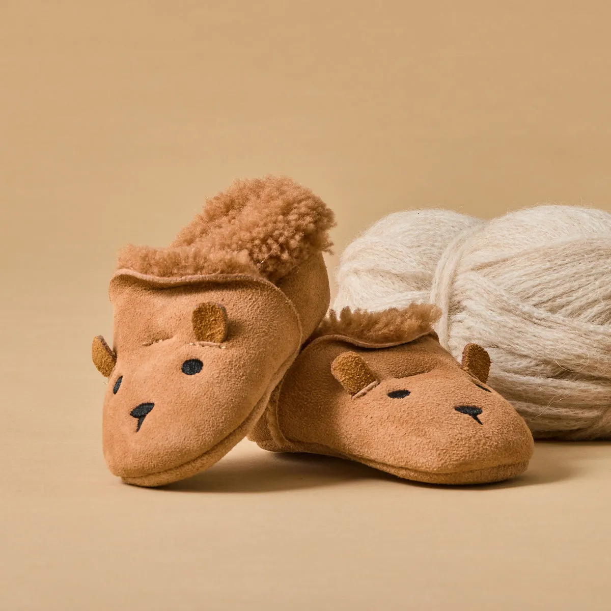 Pretty Brave Cosy Moc Baby Slippers (Tan)